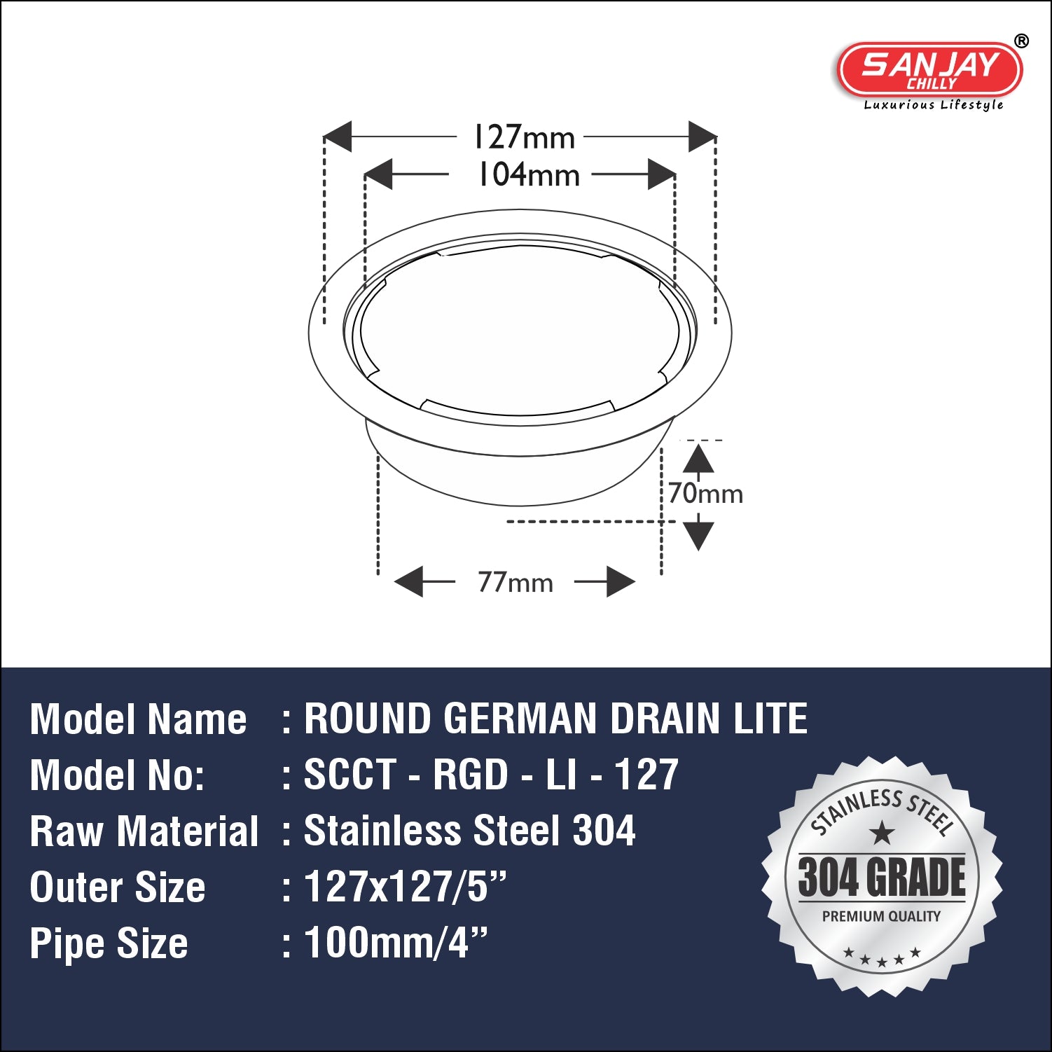 Round German Drain Lite