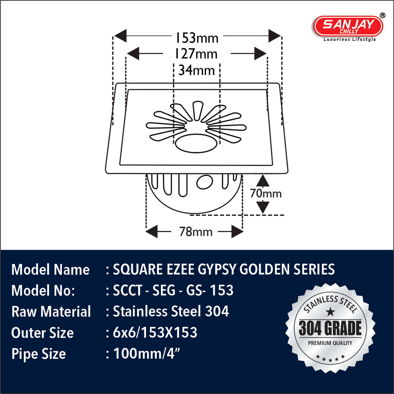 Square Ezee Gypsy Golden Series