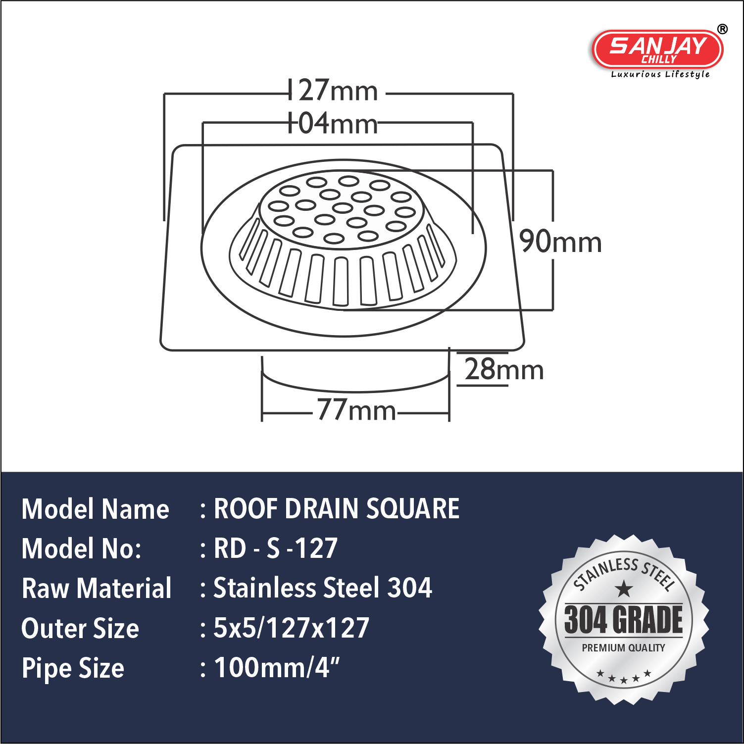 Roof Drain Square