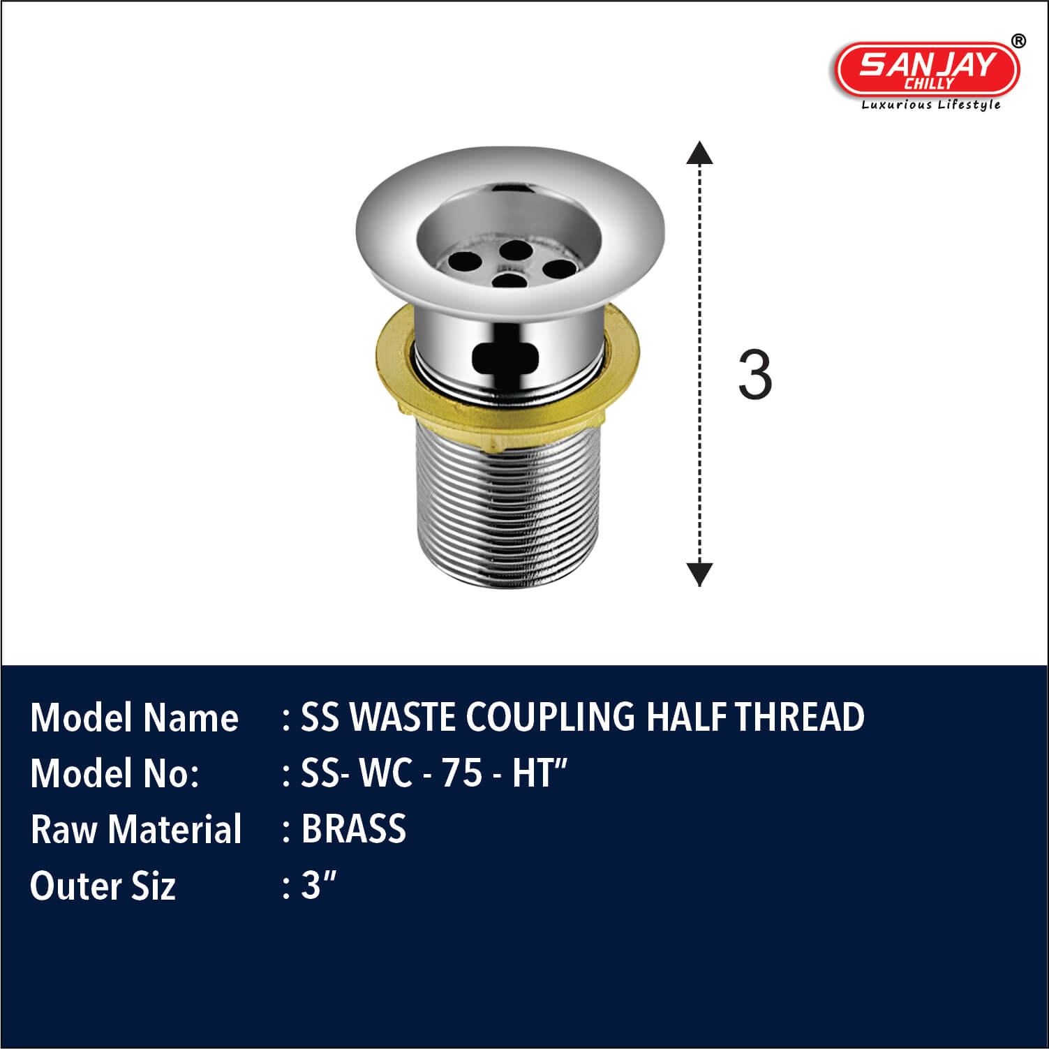 SS Waste Coupling Half Thread