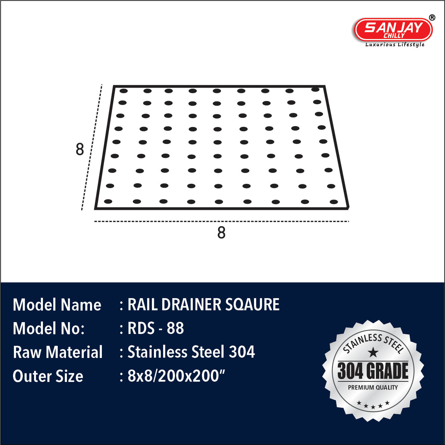 Rail Drainer Square