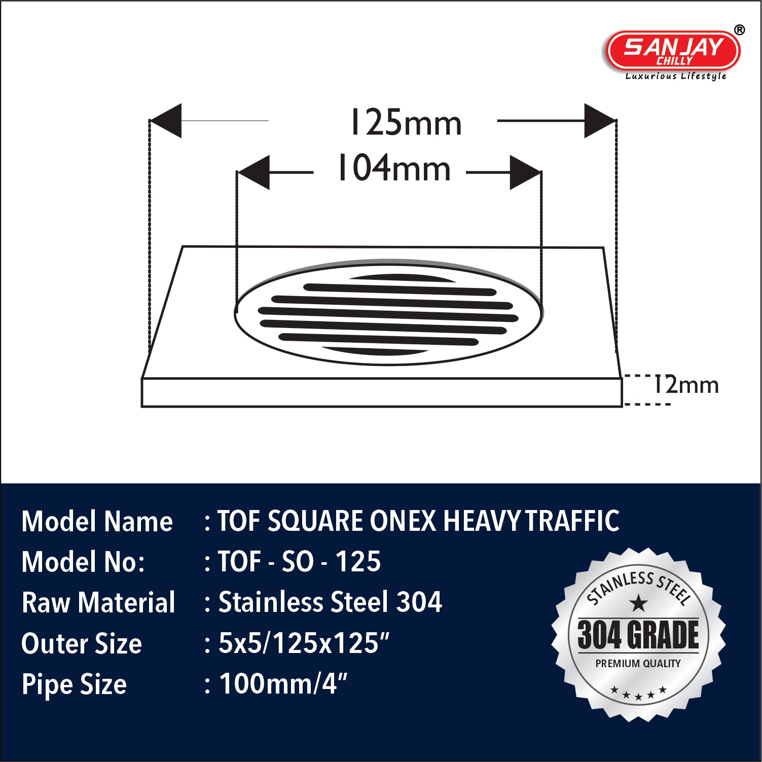 TOF Square Onex With Hidden Lock System