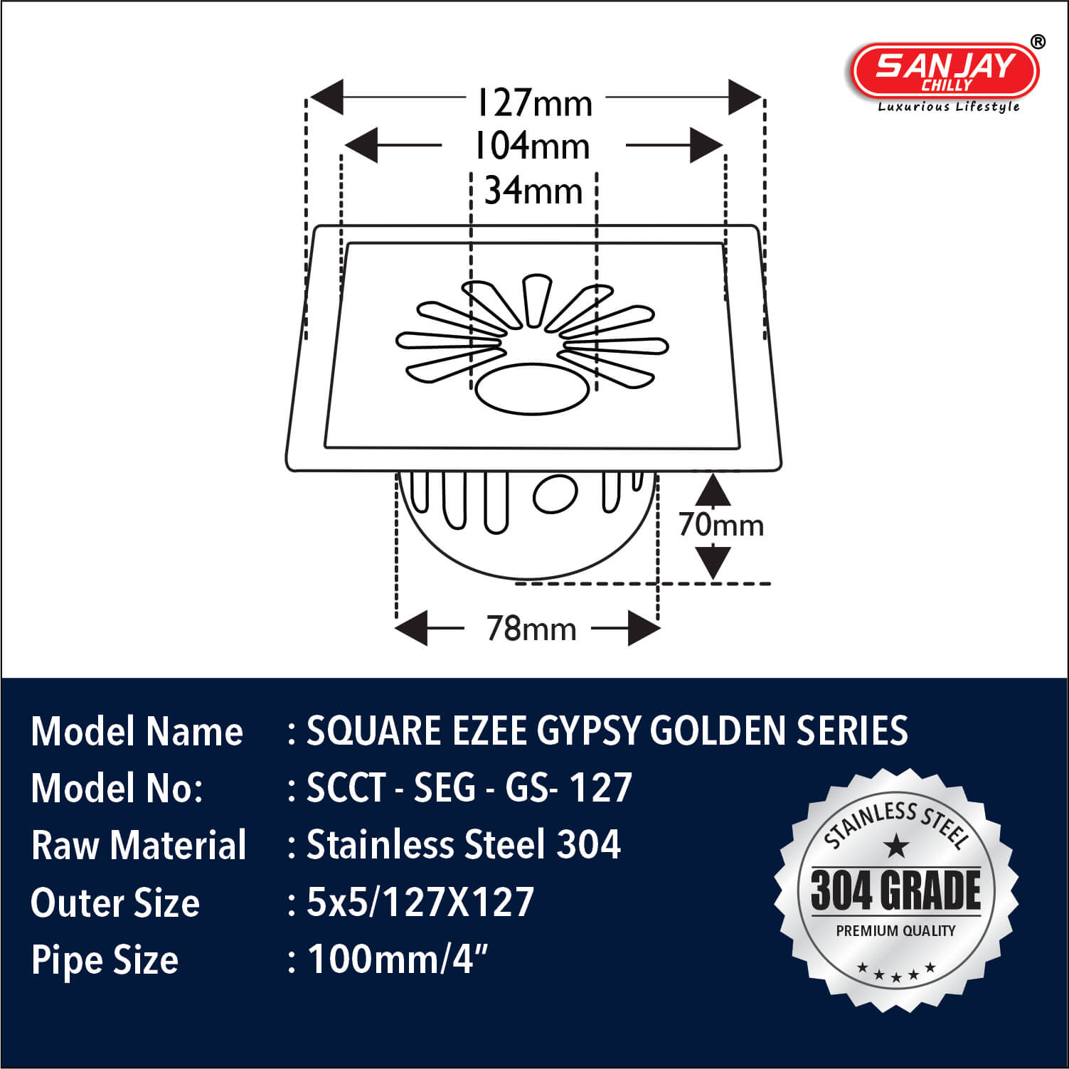 Square Ezee Gypsy Golden Series