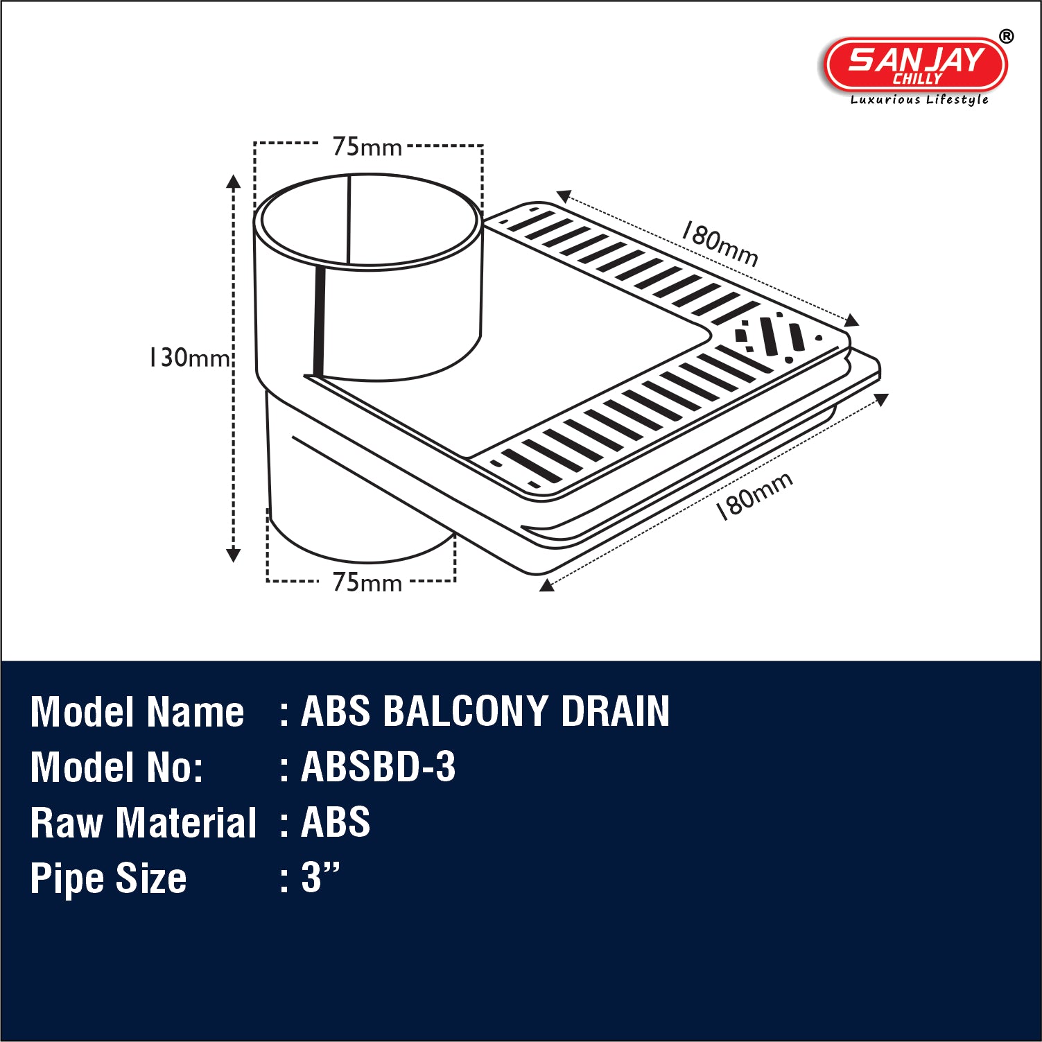 ABS Balcony Drain