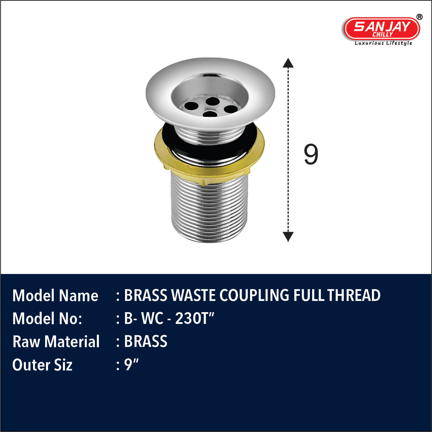 Brass Waste Coupling Full Thread