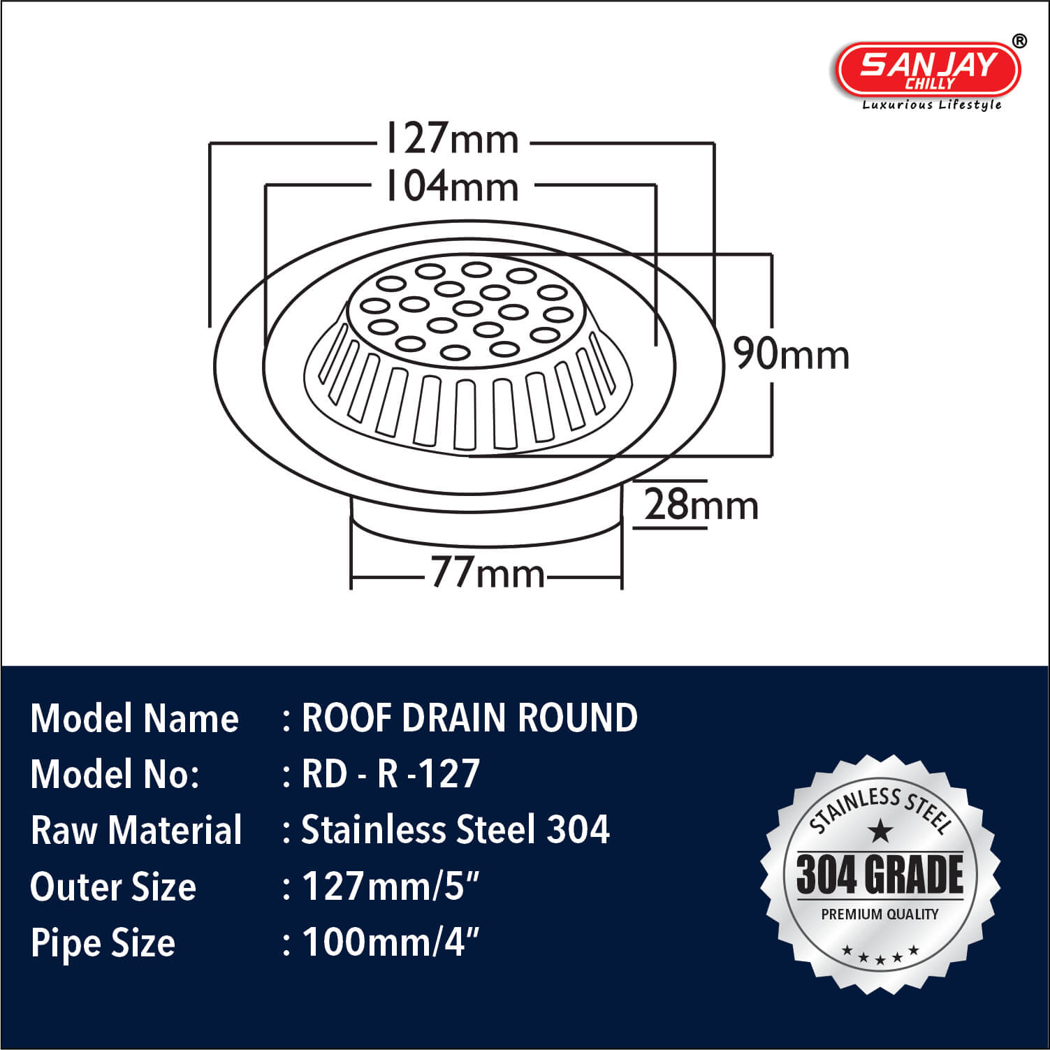 Roof Drain Round