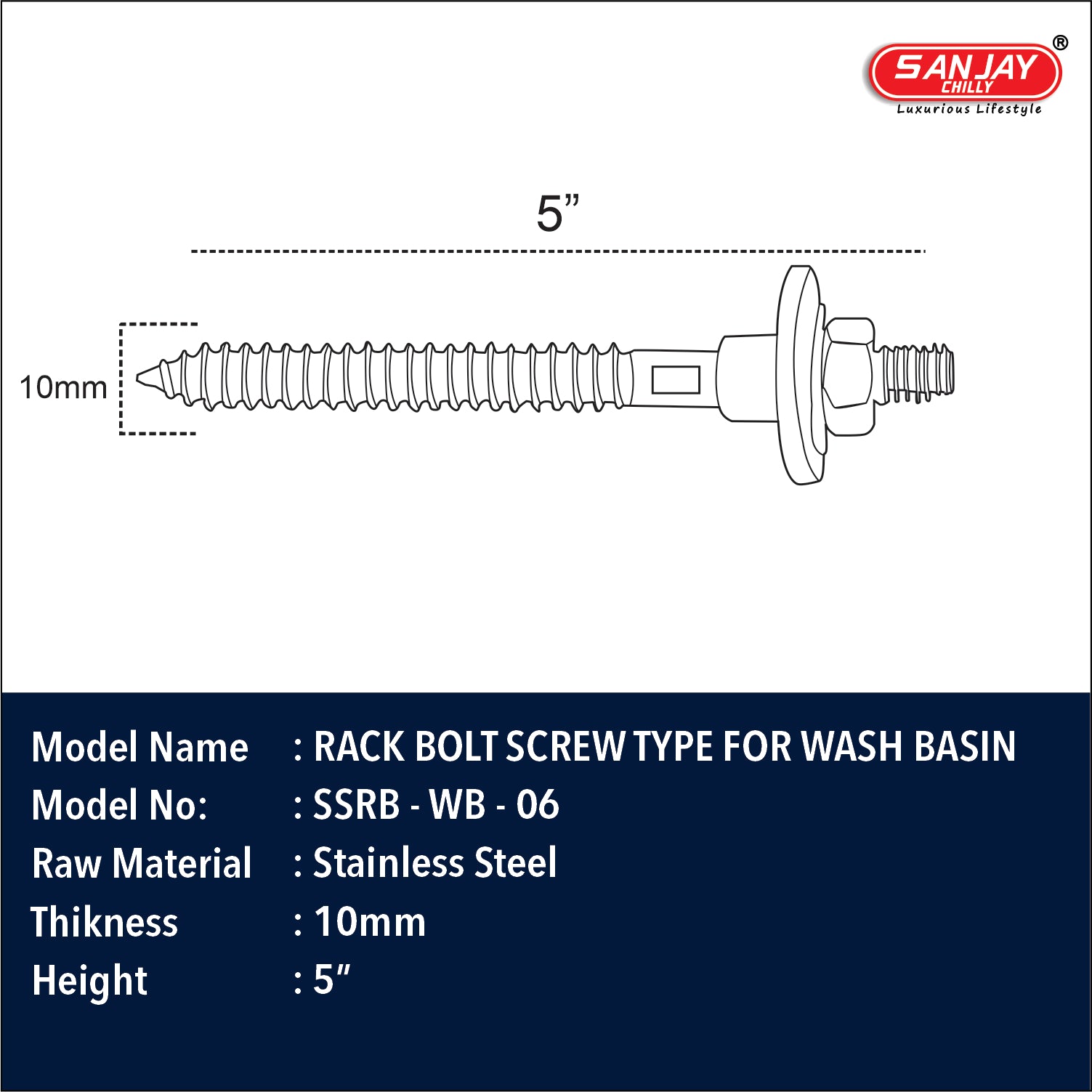 Rack Bolt Screw Type For Wash Basin