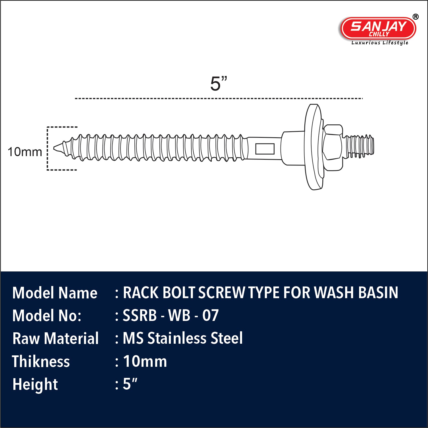 Rack Bolt Screw Type For Wash Basin
