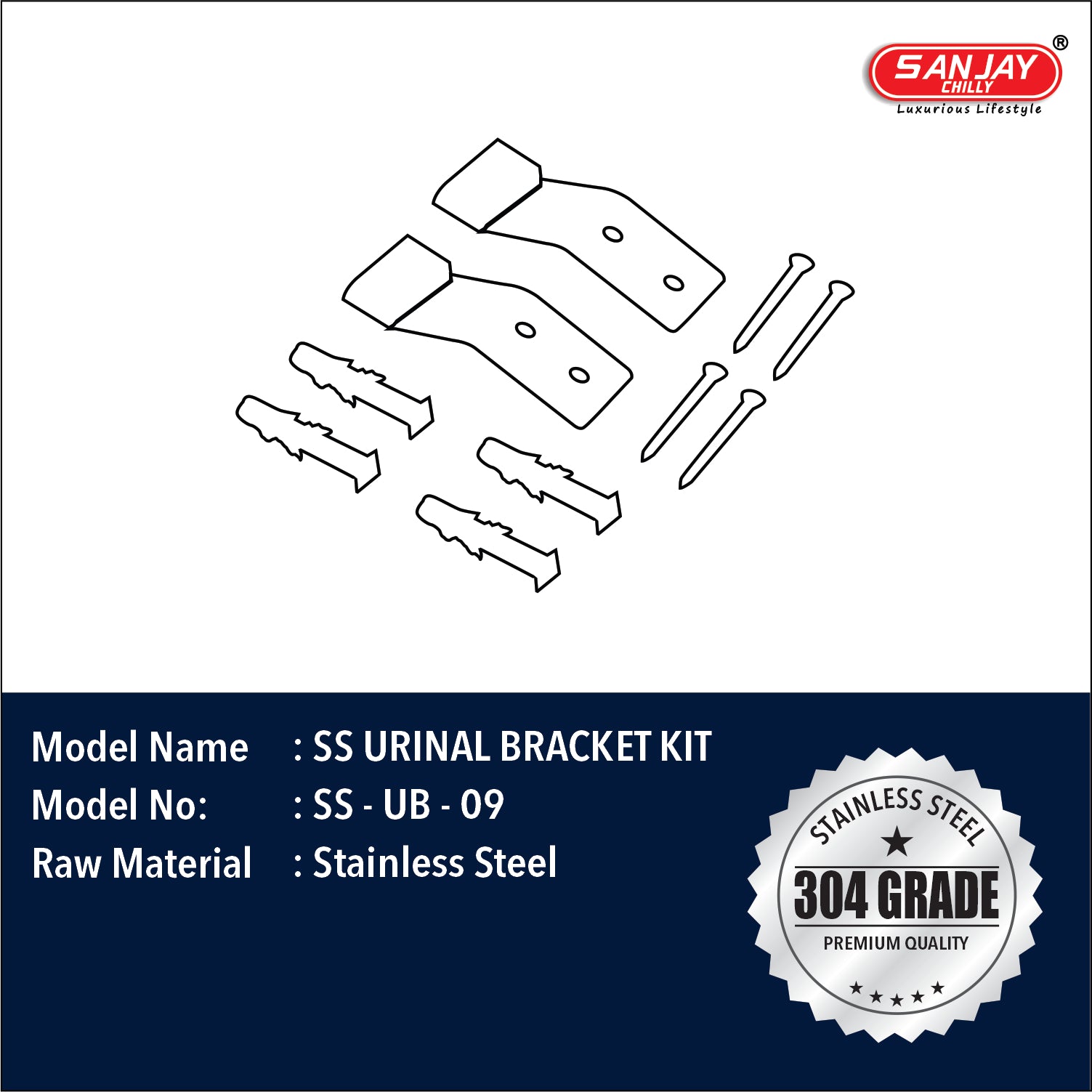 SS Urinal Bracket Kit