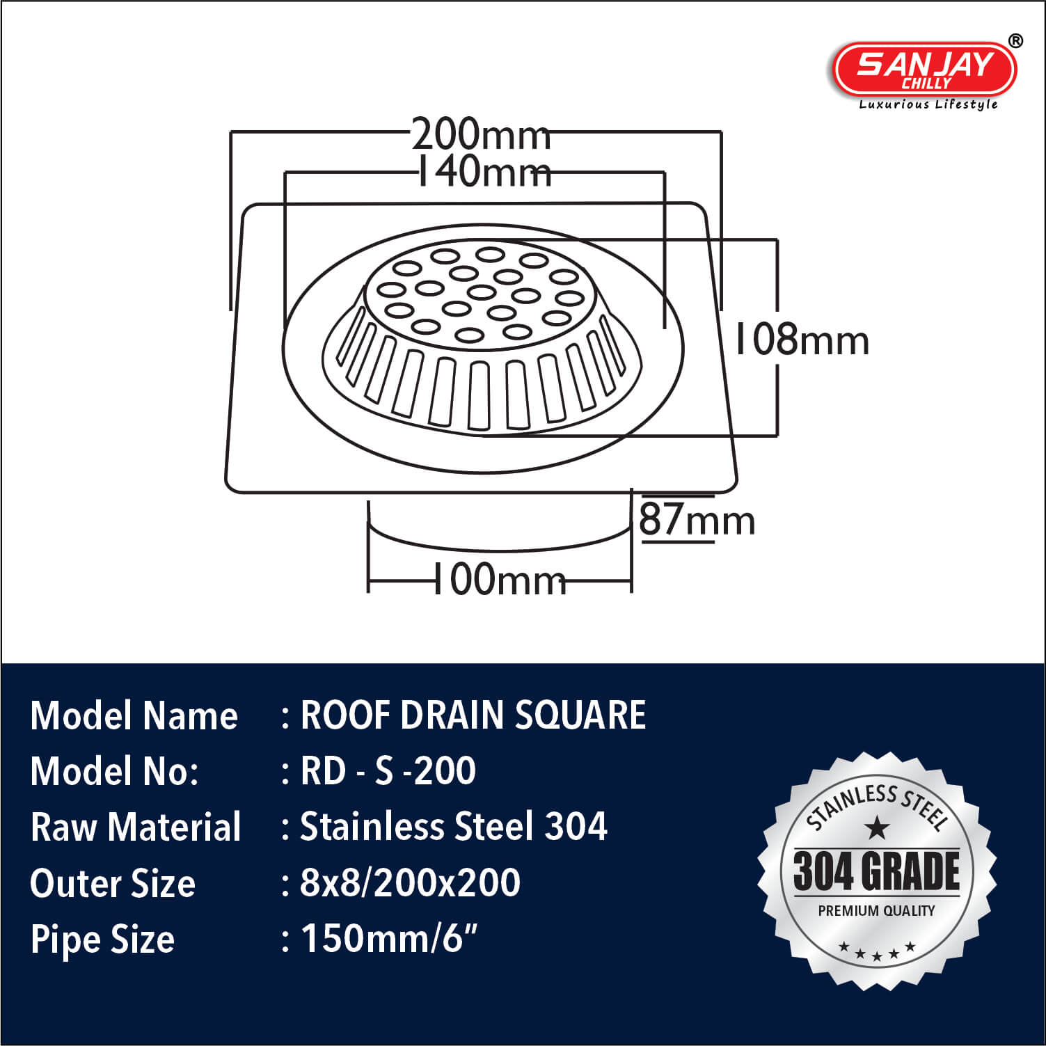 Roof Drain Square