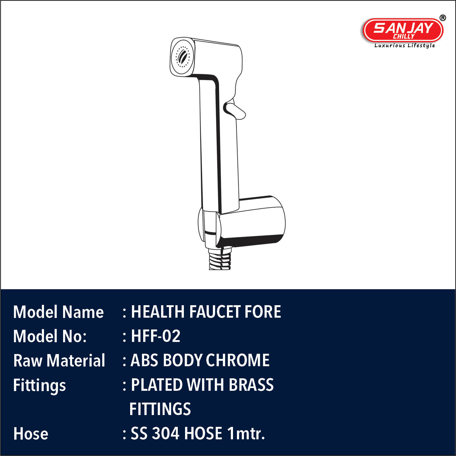 Health faucet fore ABS Body Chrome Plated With Brass Fittings SS 304 Hose 1mtr