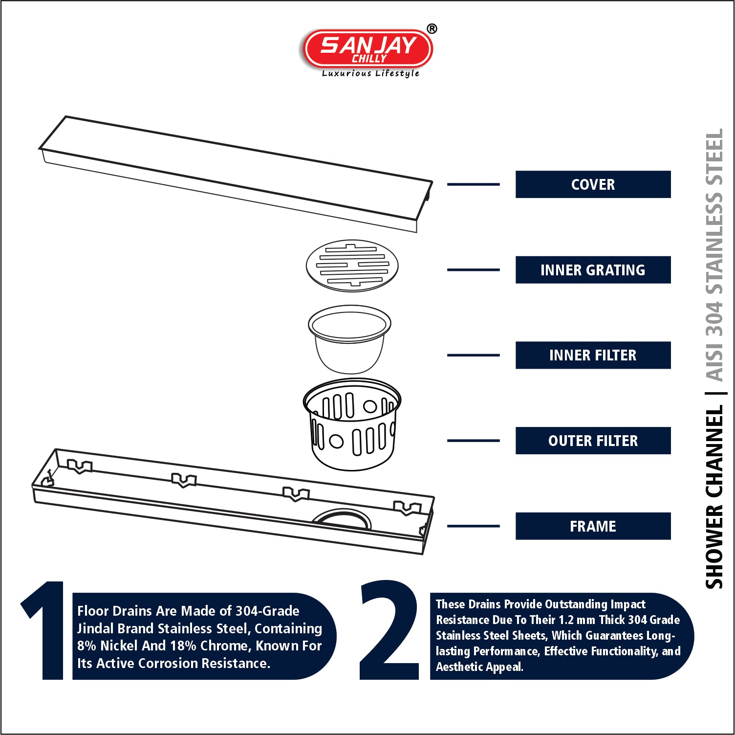 Marble Drainer French Gold