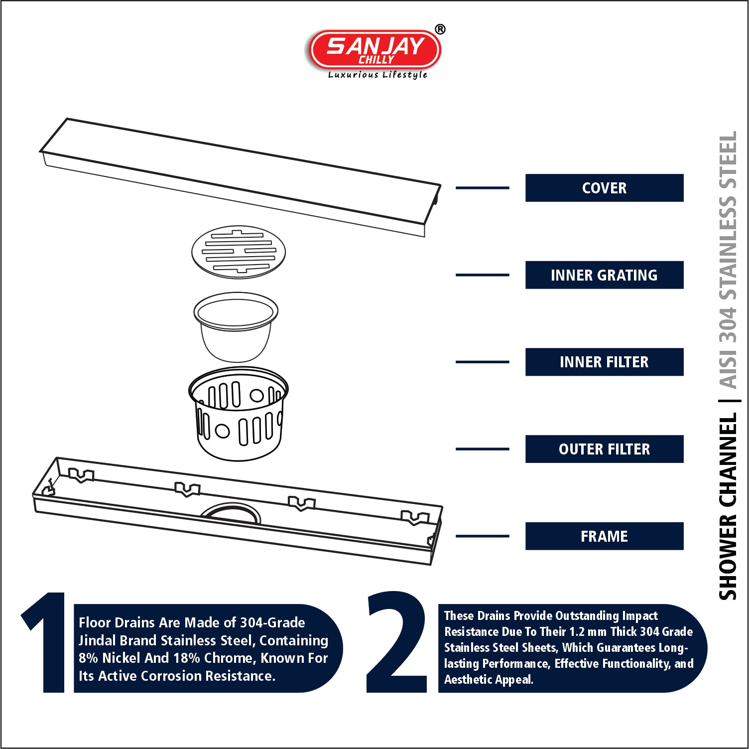 Marble Drainer French Gold