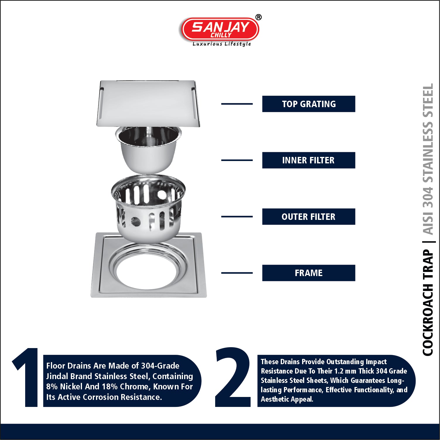 Square Clean Line Golden Series