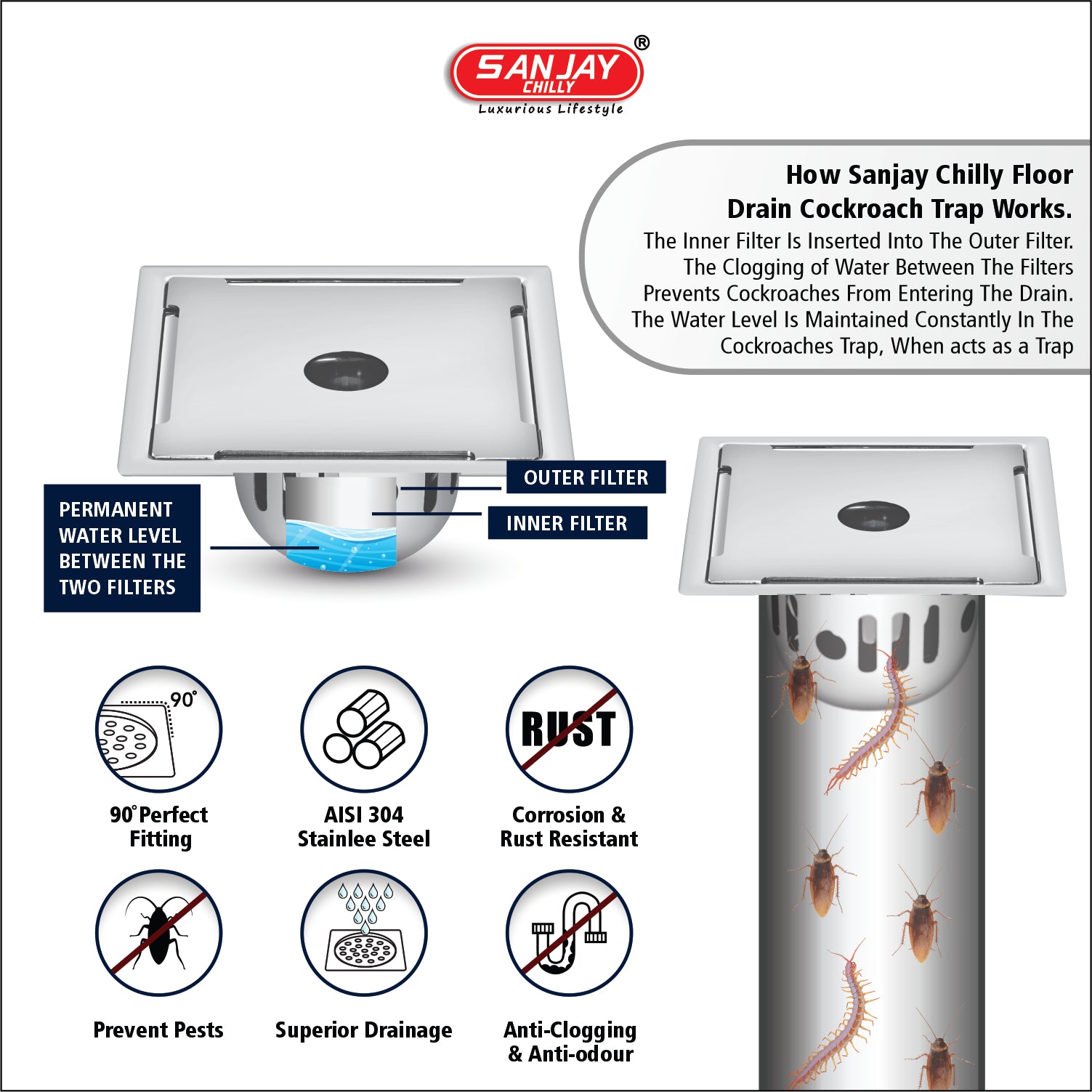 Square Clean Line Gypsy Golden Series