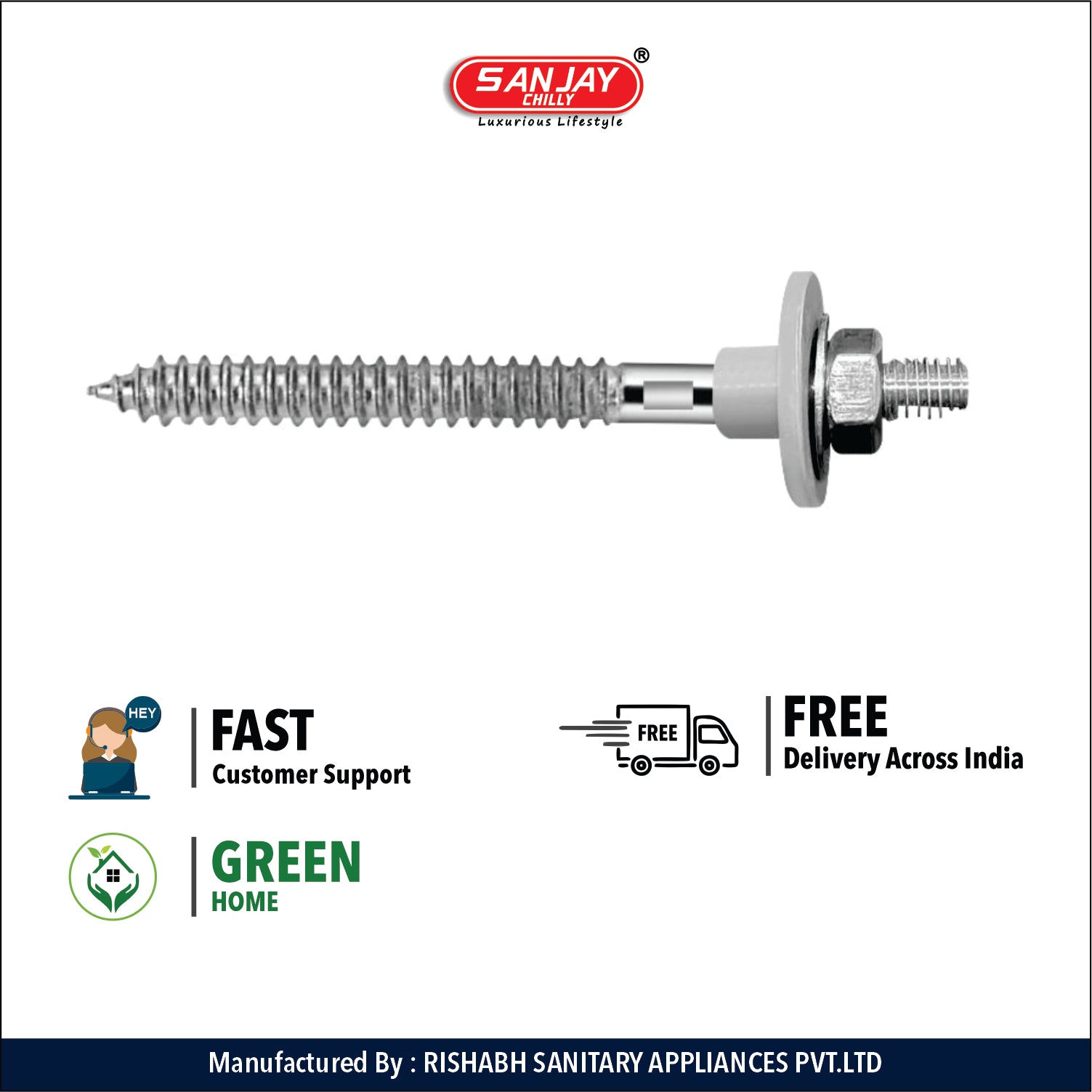 Rack Bolt Screw Type For Wash Basin