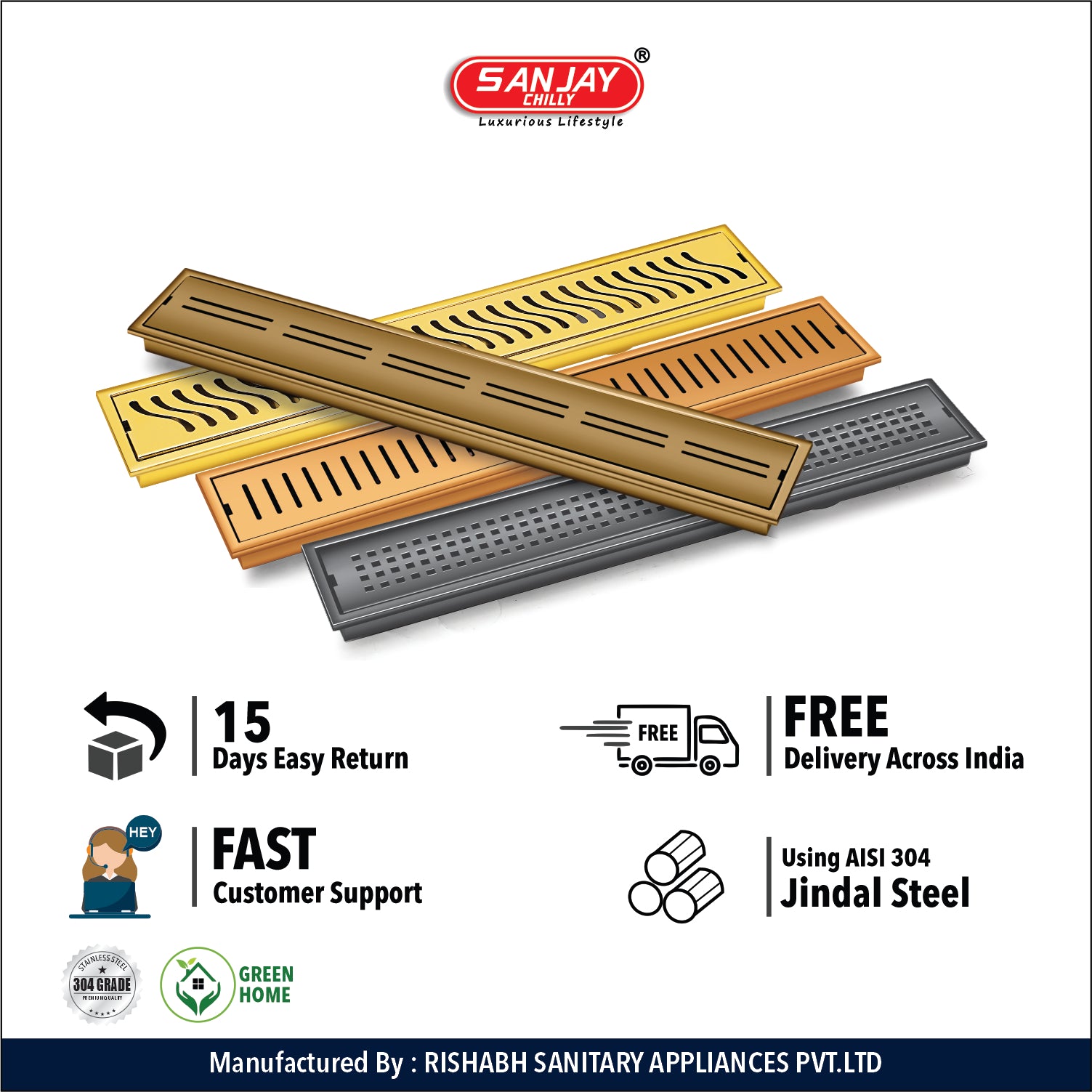 Marble Drainer French Gold