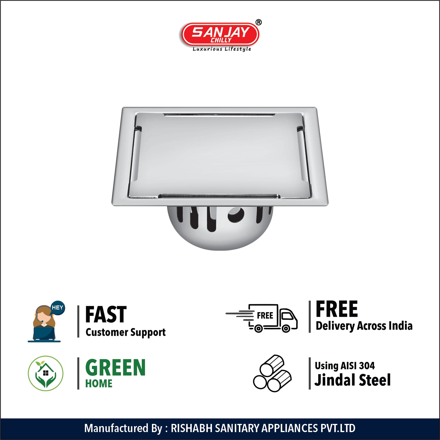 Square Clean Line Golden Series