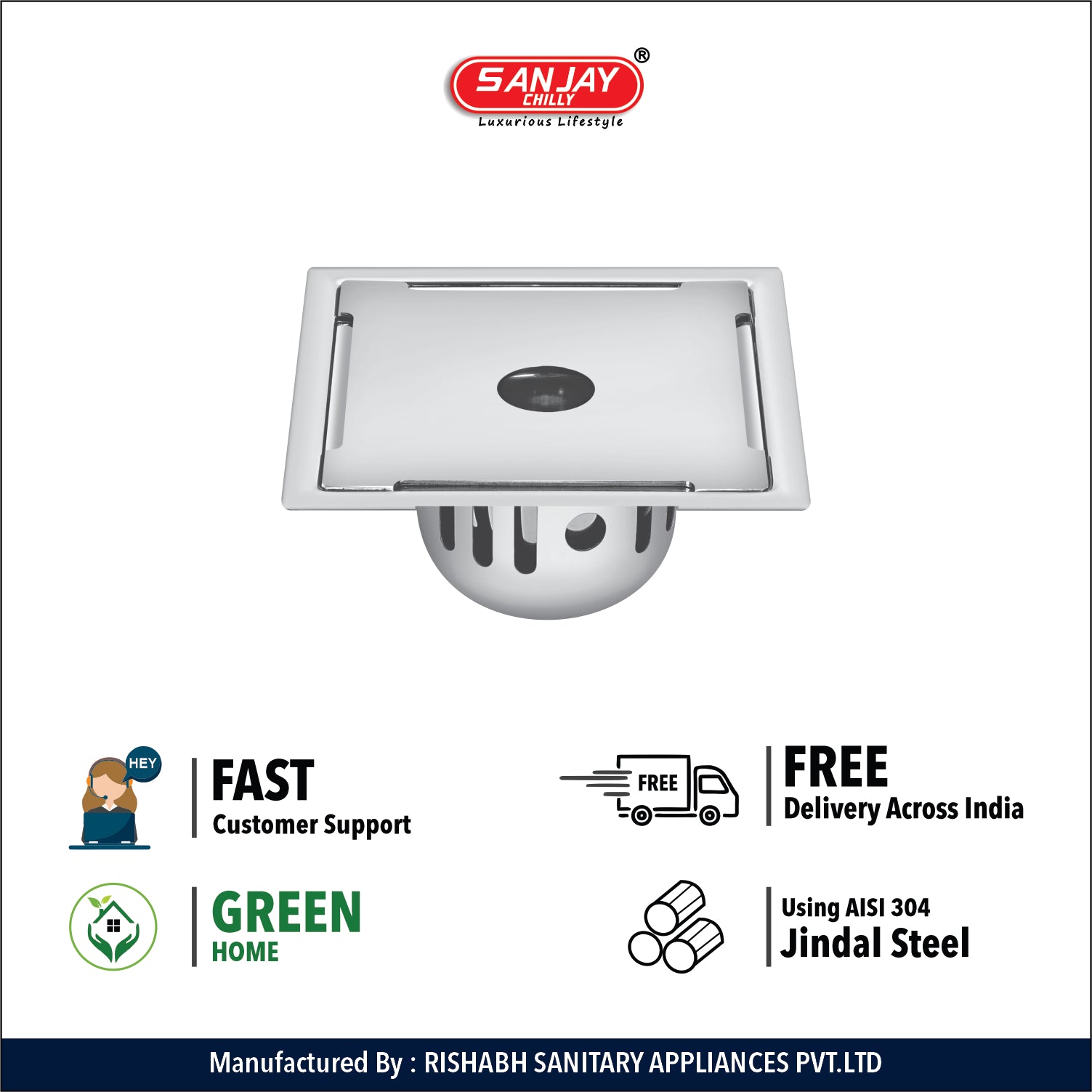 Square Clean Line Gypsy Golden Series