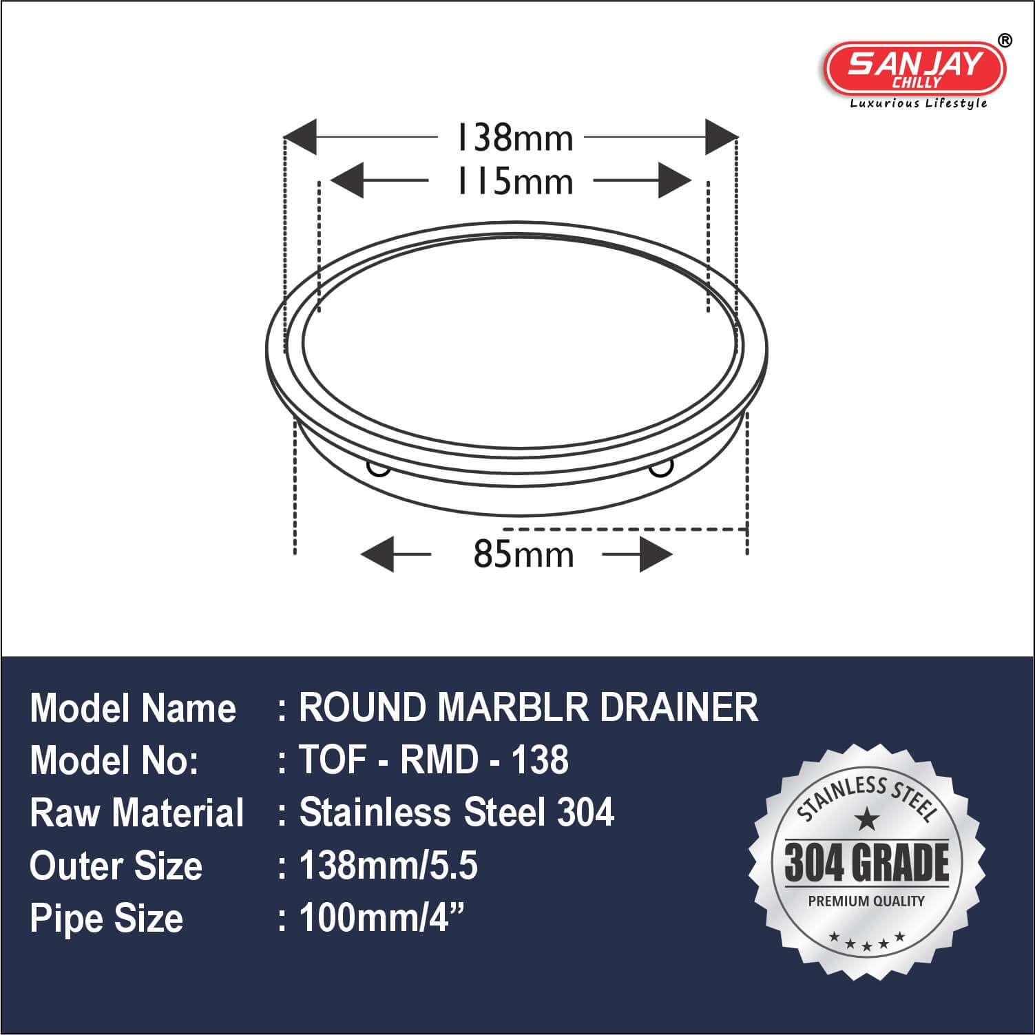Round Marble Drainer