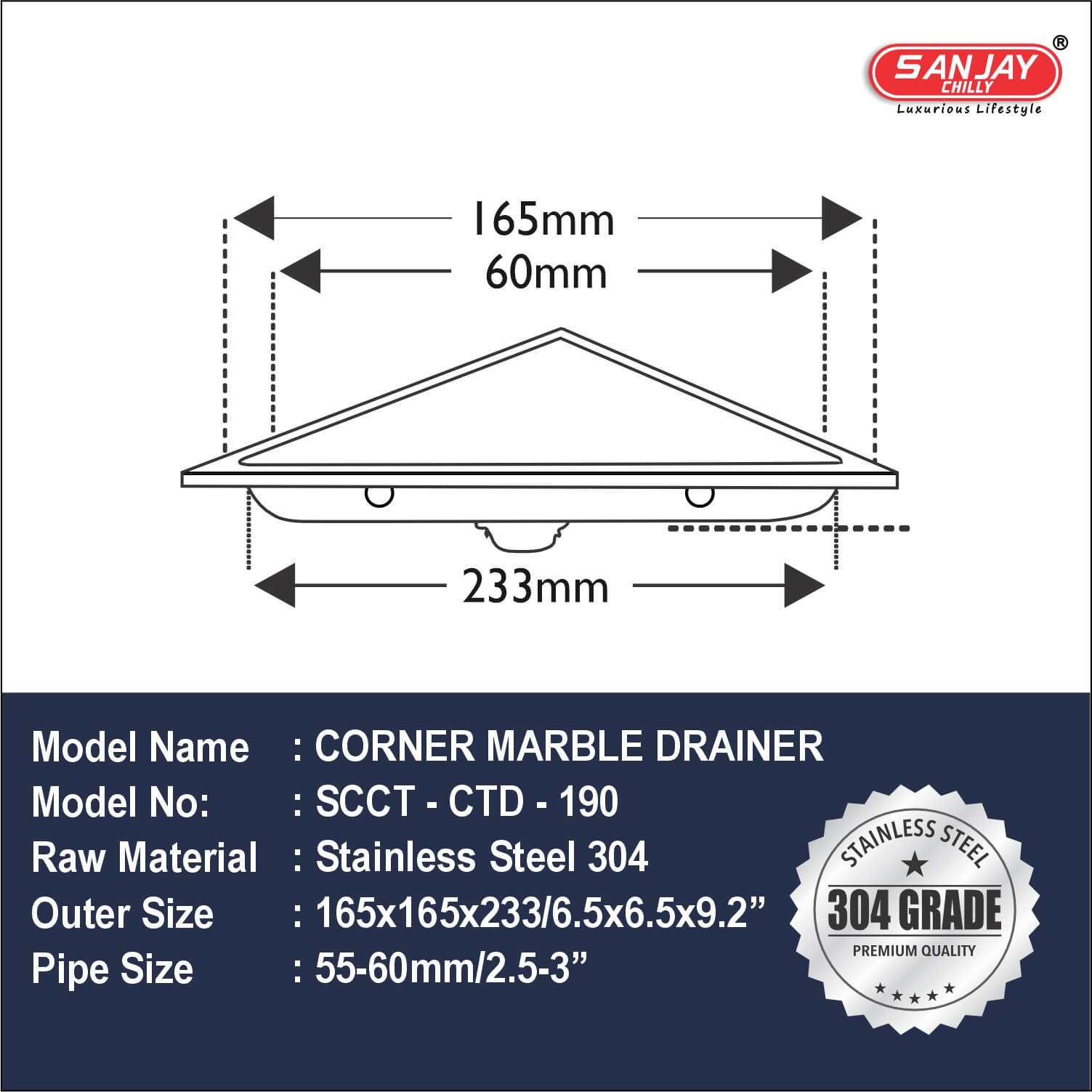 Corner Marble Drainer