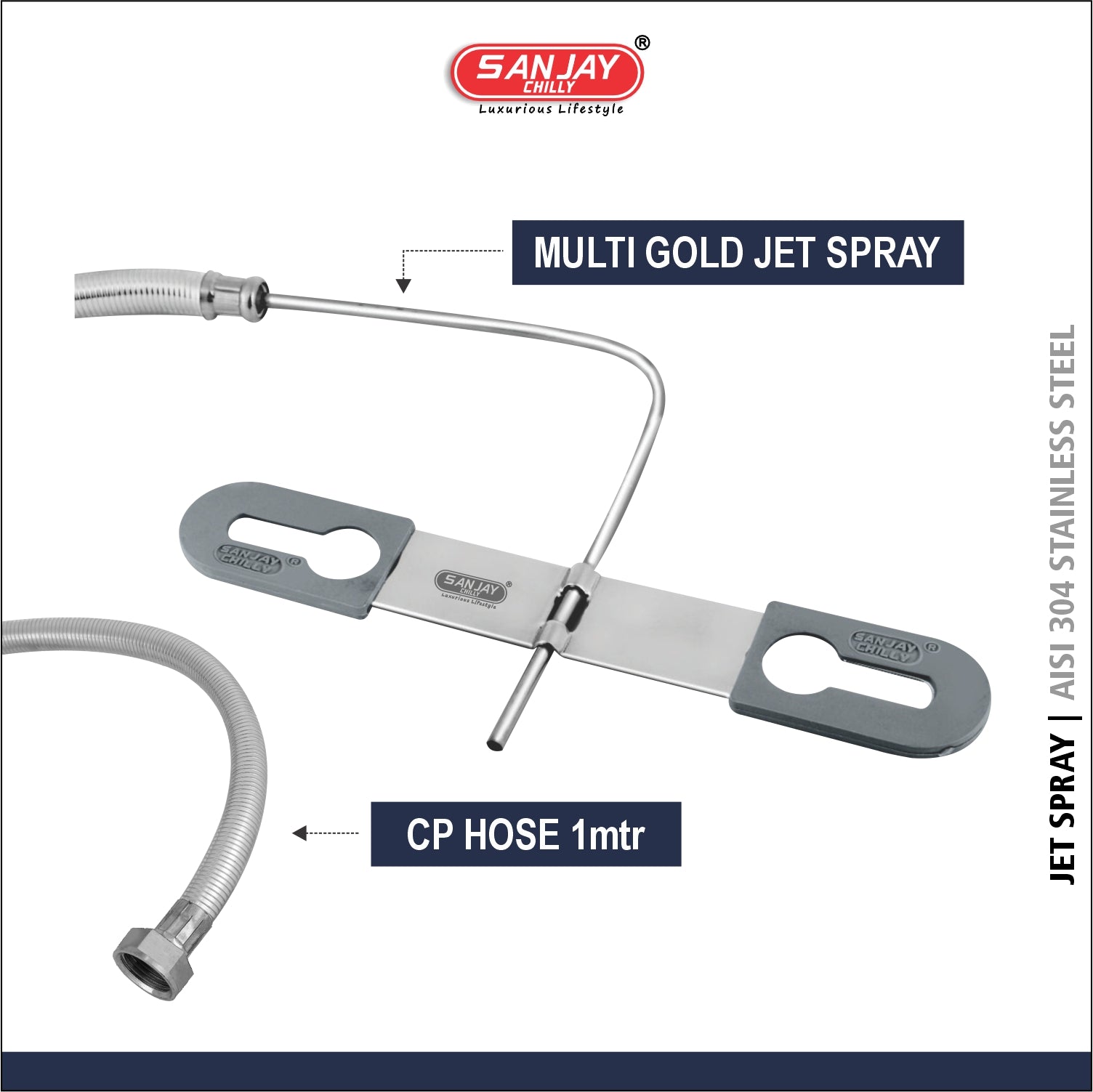 Multi Gold Jet Spray CP Hole 1 mtr