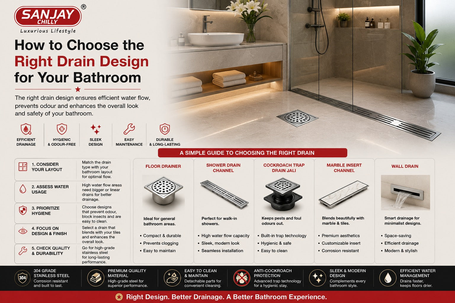 How to Choose the Right Drain Design for Your Bathroom