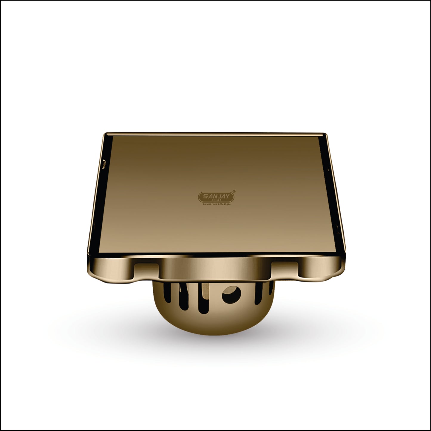 Square Marble Drainer Brushed Bronze
