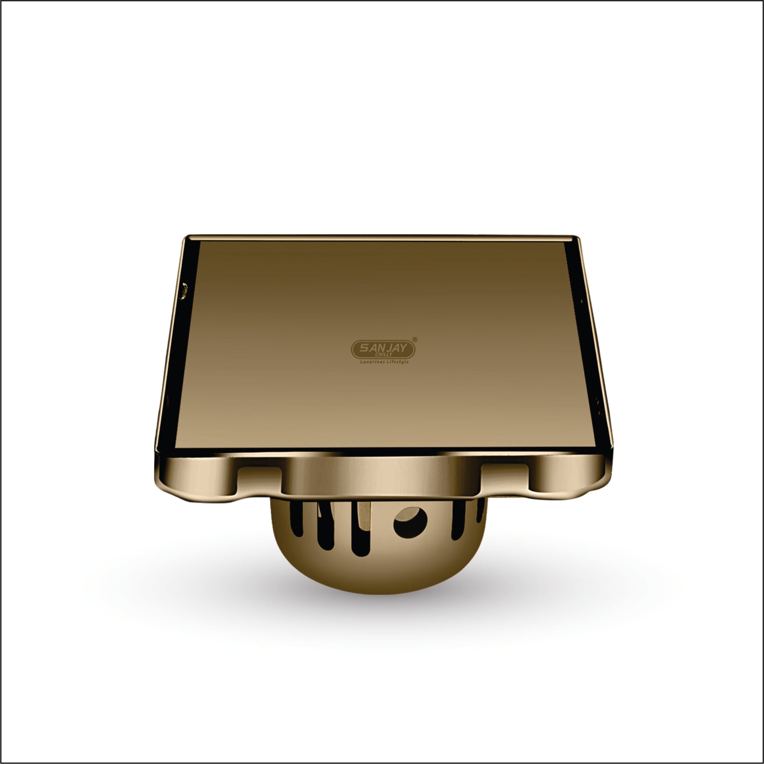 Square Marble Drainer Brushed Bronze