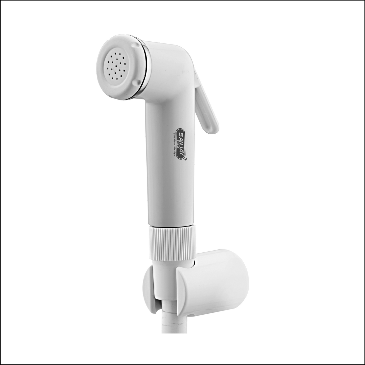 Health Faucet Cuff PVC Body White Colour With Brass Fitting White PVC Hose 1mtr