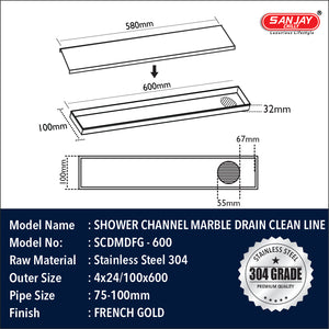 Marble Drainer French Gold