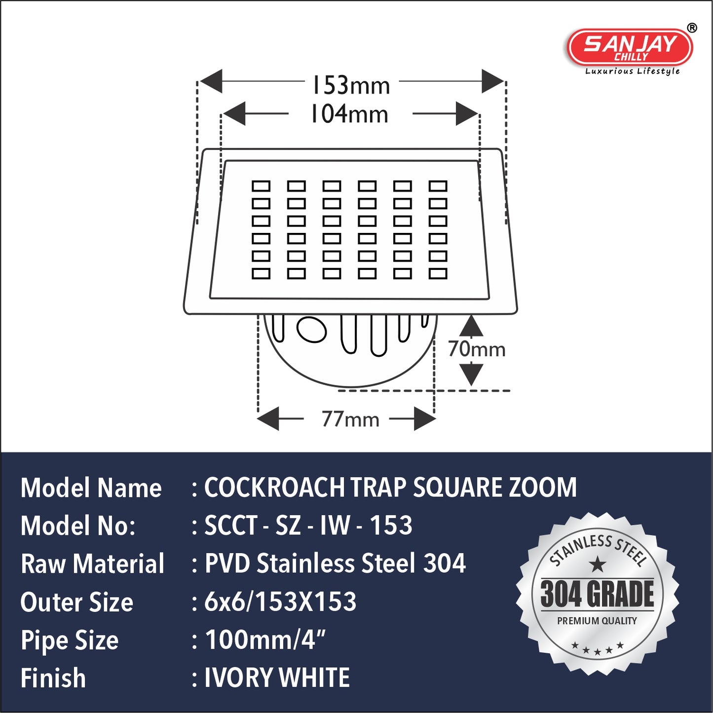 Square Zoom Ivory White