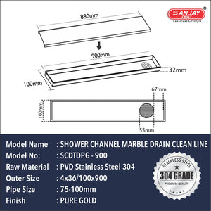 Marble Drainer Pure Gold