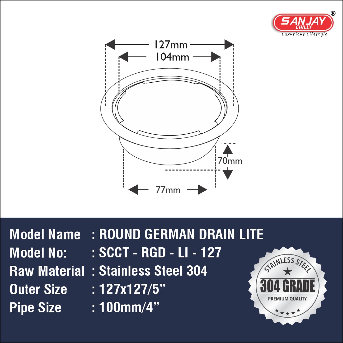 Round German Drain Lite