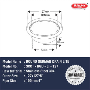 Round German Drain Lite