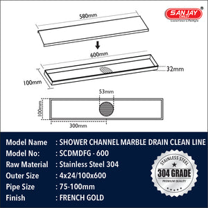 Marble Drainer French Gold