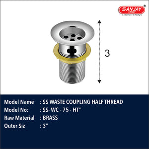 SS Waste Coupling Half Thread