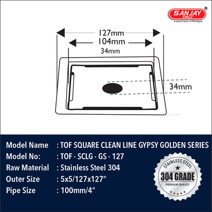 TOF Square Clean Line Gypsy Golden Series