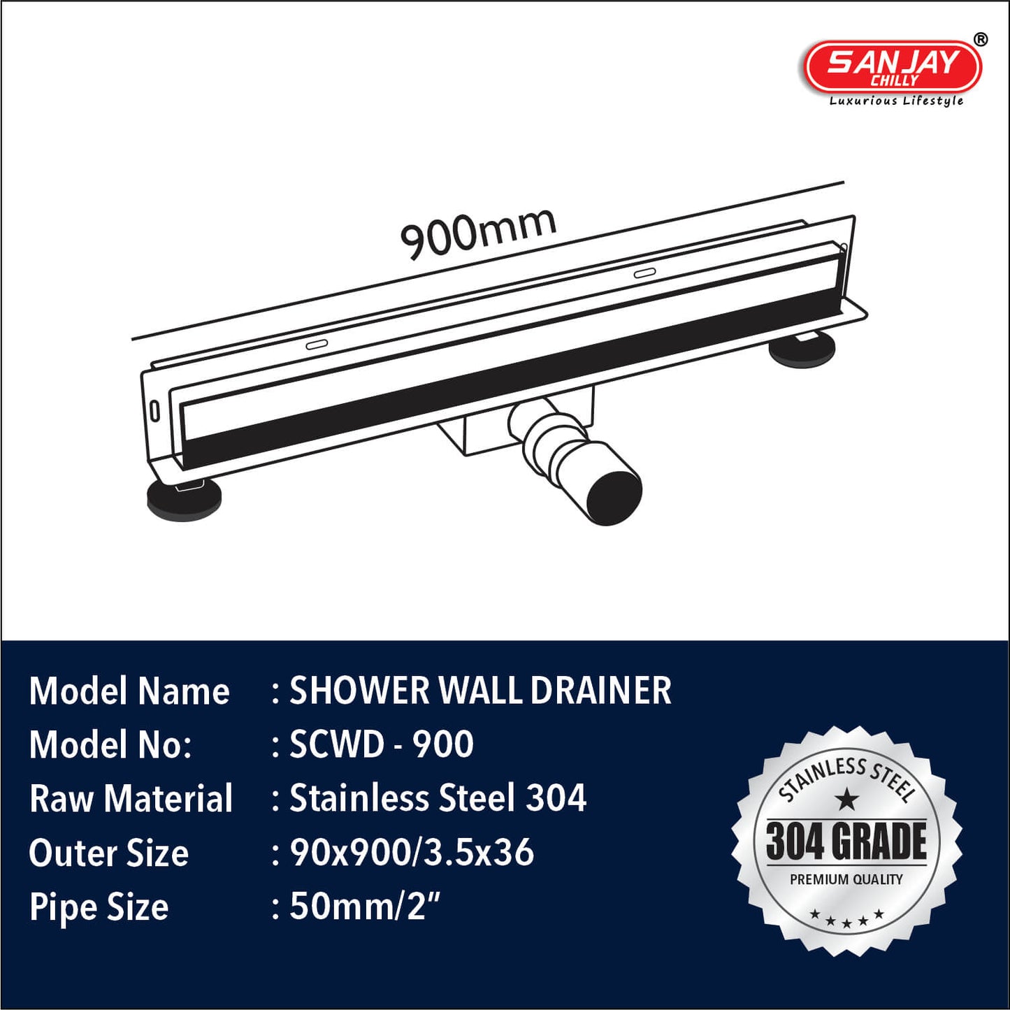 Shower Channel Wall Drain