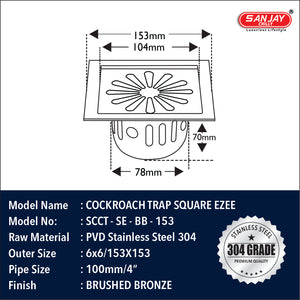 Square Ezee Brushed Bronze