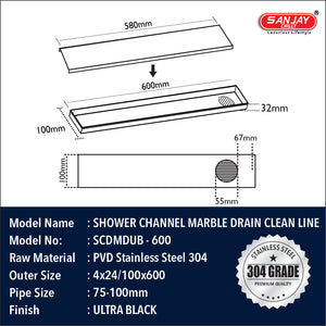 Marble Drainer Ultra Black
