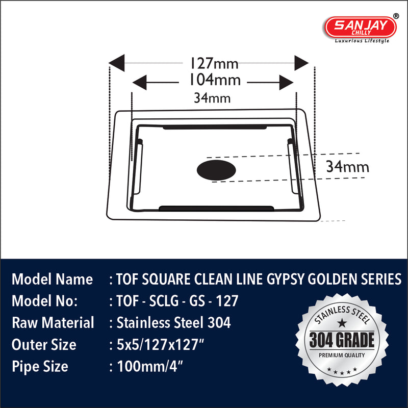 TOF Square Clean Line Gypsy Golden Series