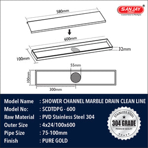 Marble Drainer Pure Gold