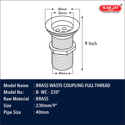 Brass Waste Coupling Full Thread