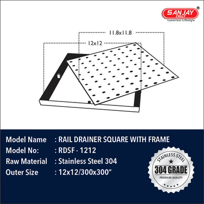 Rail Drainer Square With Frame