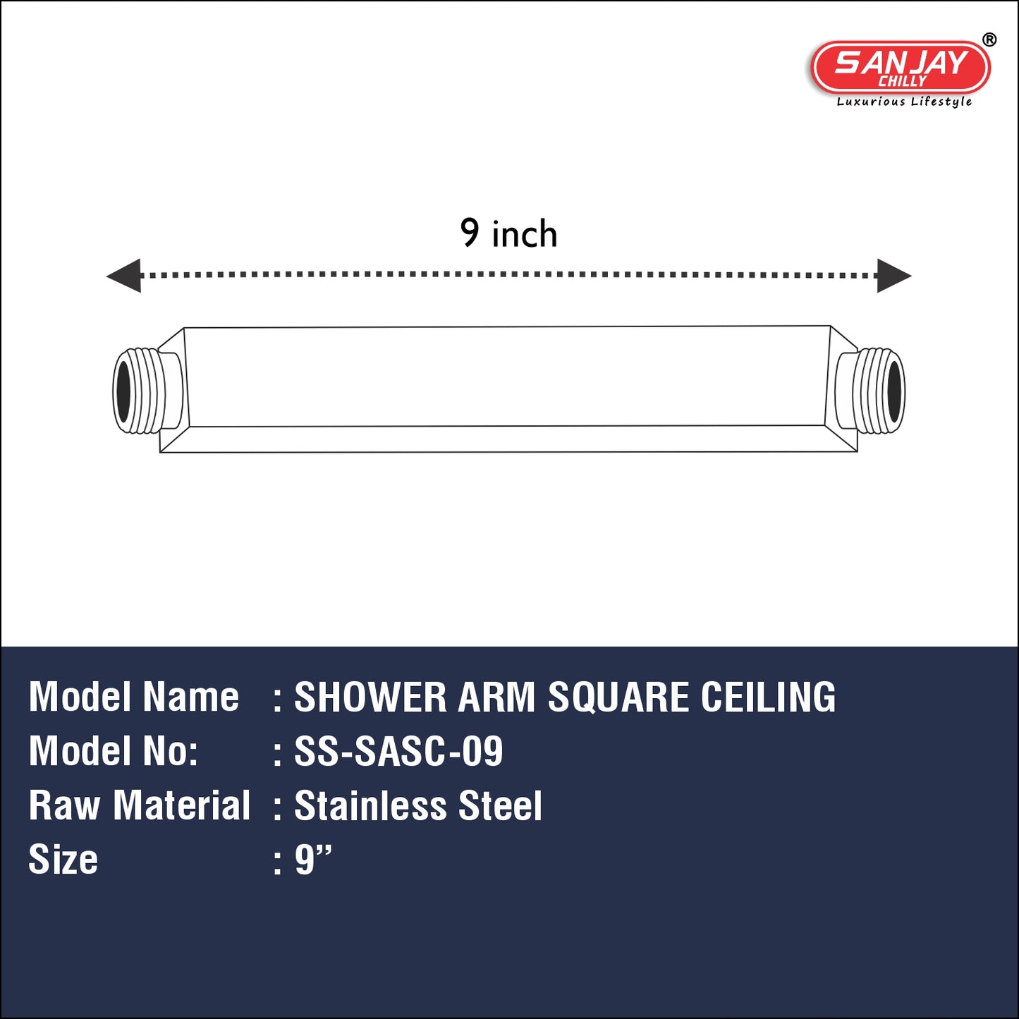 Shower Arm Square Ceiling