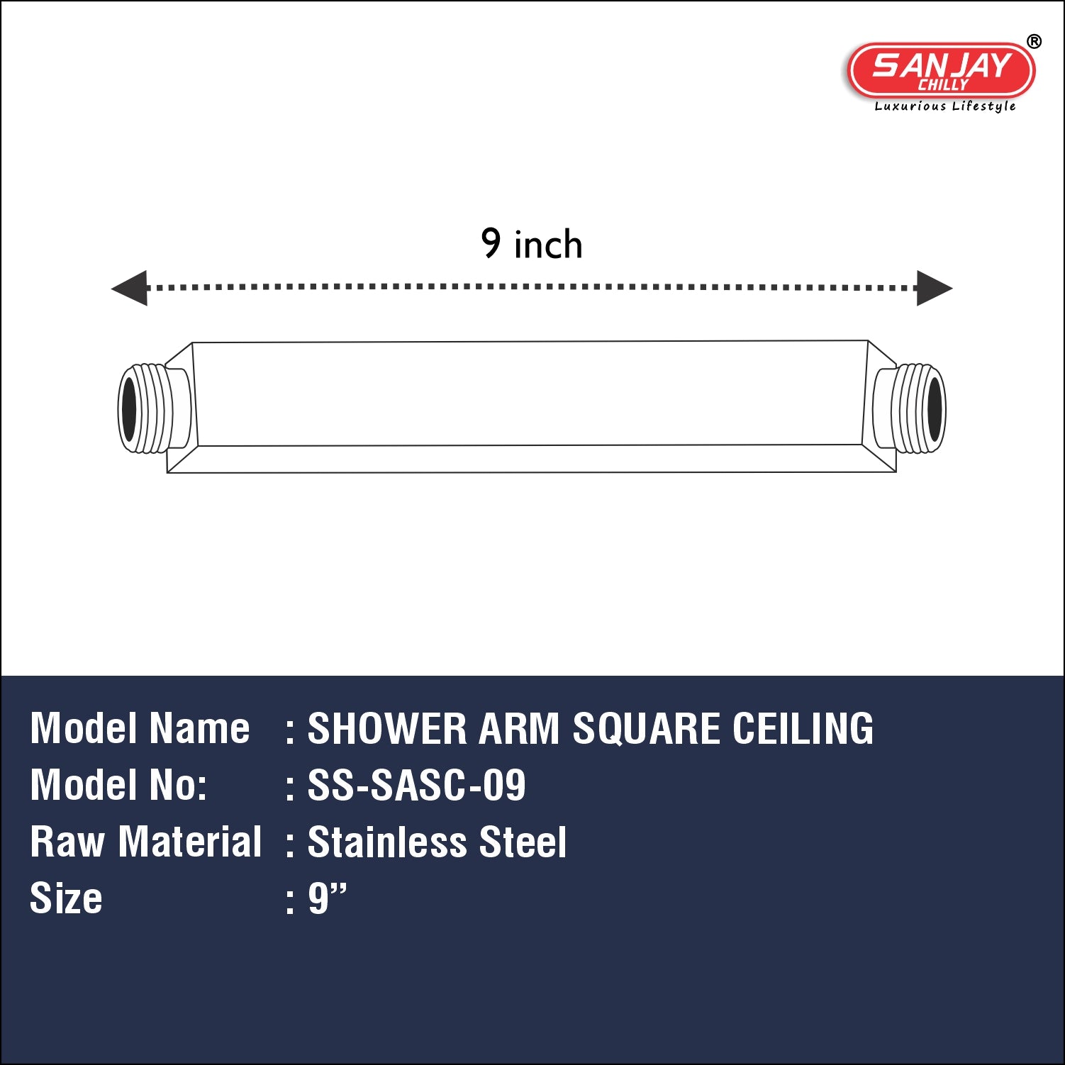 Shower Arm Square Ceiling