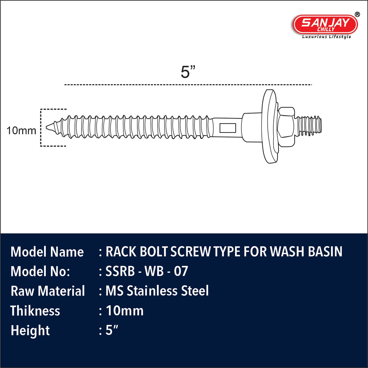 Rack Bolt Screw Type For Wash Basin