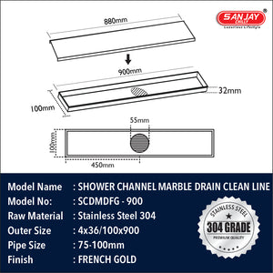 Marble Drainer French Gold
