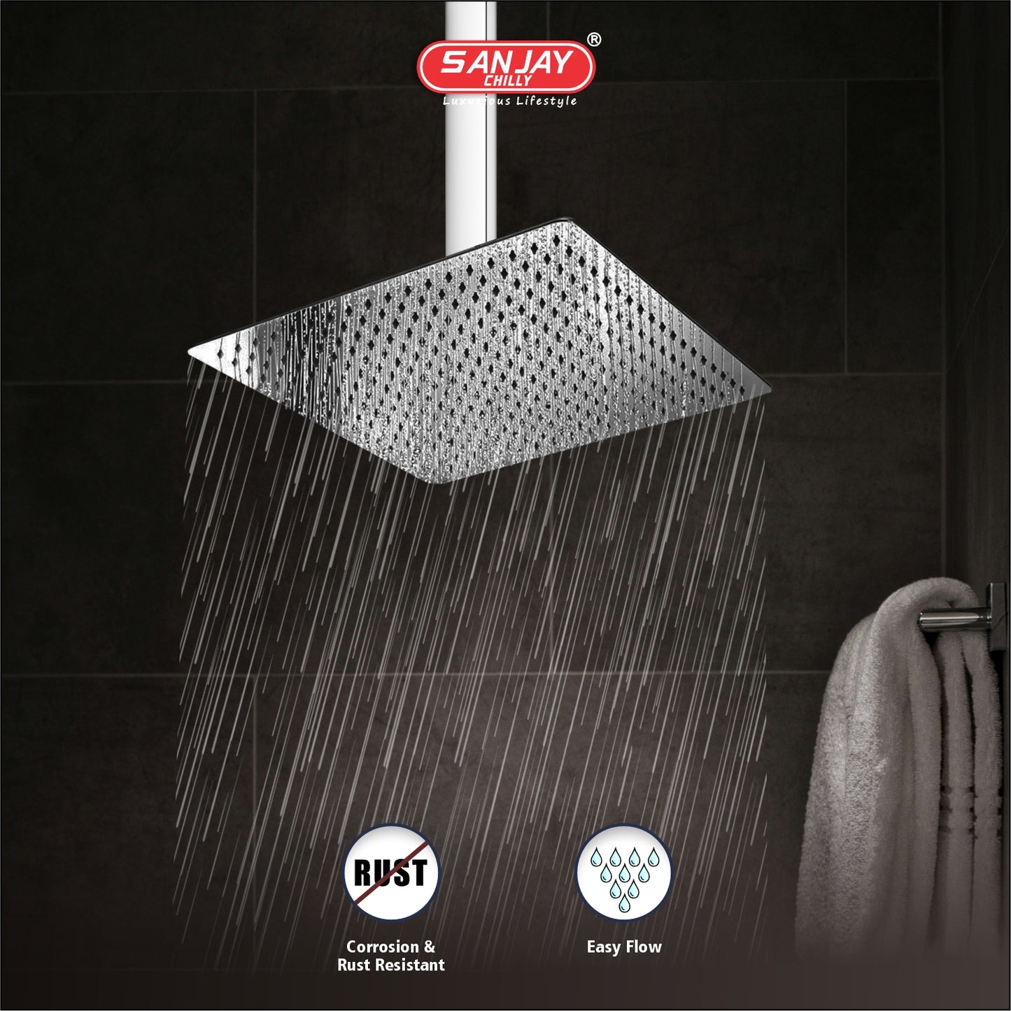 Shower Arm Square Ceiling